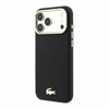 Lacoste PU oda Champs Elysees auksinis logotipas MagSafe dėklas, skirtas iPhone 18 Pro, juodos spalvos