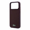 Lacoste PVC Iconic Petit Pique Metal Logo MagSafe dėklas skirtas iPhone 18 Pro Burgundy