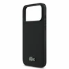 Lacoste PVC Iconic Petit Pique Metal Logo MagSafe Dėklas iPhone 18 Pro Max Juodas