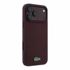 Lacoste PVC Iconic Petit Pique Metal Logo MagSafe dėklas skirtas iPhone 18 Pro Burgundy