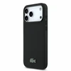 Lacoste PVC Iconic Petit Pique Metal Logo MagSafe Dėklas iPhone 18 Pro Max Juodas