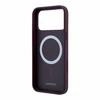 Lacoste PVC Iconic Petit Pique Metal Logo MagSafe dėklas skirtas iPhone 18 Pro Burgundy