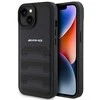 Mercedes AMG AMHCP15MGSEBK Apple iPhone 15 Plus / 14 Plus 6.7″ juodos spalvos kietas dėklas with Leather Debossed Lines