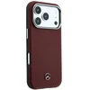 Dėklas Mercedes Leather Semi Wrap Wood Effect MagSafe, skirtas iPhone 18 Pro Max / 17 Pro Max, bordo spalvos