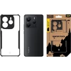 Tactical Quantum Stealth dėklas skirtas Xiaomi Redmi Note 14 5G skaidrus ir juodos spalvos