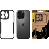 Tactical Quantum Stealth dėklas skirtas Apple iPhone 16 Pro skaidrus ir juodos spalvos
