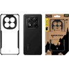 Tactical Quantum Stealth dėklas skirtas Xiaomi Redmi Note 14 Pro 5G skaidrus ir juodos spalvos
