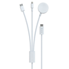 Devia kabelis 3in1 Smart EA520 USB-C - USB-C + Lightning baltas su indukciniu magnetiniu įkrovikliu Apple Watch