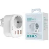 Devia maitinimo lizdas PD įkroviklis 20W 1x USB-C 2x USB 3A baltos spalvos