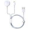 Devia kabelis 2in1 Smart EA199 USB - Lightning baltos splvos su indukciniu pakroveju Apple Watch