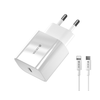 Devia laidinis įkroviklis Smart PD 20W 1x USB-C baltos spalvos + Lightning - USB-C kabelis V2