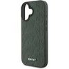 DKNY PU Leather Grid Pattern Magsafe Apple iPhone 16 dėklas telefonui žalios spalvos