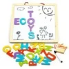 Ecotoys Mokomoji magnetinė kreida lenta su raidėmis 3in1