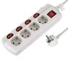 Electraline Ilgintuvas su įžeminimu ir jungikliu 4-viet./3x1mm2 /1.5m baltas