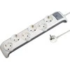 Electraline Ilgintuvas su įžeminimu ir jungikliu 6-viet./3x1mm2 /2m baltas