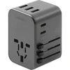 ENERGEA Laidinis įkroviklis 3xUSB + 2xUSB-C PD-PPS-QC 3.0 35.5W 3A2C 4-in-1 Adapteris US/AU/EU/UK Gunmetal Tr