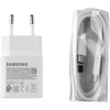 112803 EP-T1510EWE + EP-DA705BWE Samsung 15W kelioninis įkroviklis + USB-C/USB-C Data kabelis baltos spalvos (OOB Bulk)
