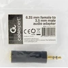 Gembird Cablexpert 6,35 mm moteriškas iki 3,5 mm vyriškas garso adapteris | A-6,35F-3,5M