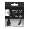 Gembird mUSB B - USB A F laidas, 0.15m,OTG