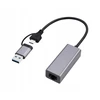GEMBIRD USB 3.1 + type-C Gigabit tinklo adapteris space pilkas