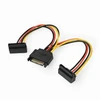 GEMBIRD CC-SATAM2F-02 Gembird kabelio maitinimo SATA 15 kontaktų -> 2x SATA HDD (kampinės jungtys)