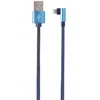 GEMBIRD Premium džinsiniai džinsai Type-C USB 8 kontaktų laidas su metalinėmis jungtimis 1m mėlynas kampuotas