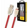 GEMBIRD CC-USB2R-AMLM-2M-R Gembird Premium guminis 8 kontaktų įkrovimo ir duomenų kabelis, 2m, raudonas