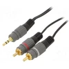 GEMBIRD 3,5 mm stereo kištukas į 2xRCA kištukus, 2,5 m kabelis, auksinės dangos jungtys