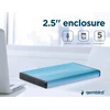 GEMBIRD EE2-U3S-3-B USB 3.0 2.5" HDD korpusas šlifuotas aliuminis mėlynas