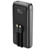 Gembird PB20-PD20-LCD-01 greito įkrovimo išorinė baterija su integruotais laidais, 20W, 20000 mAh, juodas