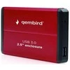 GEMBIRD EE2-U3S-2-R HDD/SSD enclosure for 2.5 SATA - USB 3.0 Aliuminio Raudona