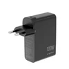 Įkroviklis Gembird GEMBIRD Szybka kroviklis GaN 4x USB 3xUSB-C + 1x USB-A 100W LCD juoda