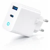 Gembird 2 prievadų 30 W GaN USB greitasis įkroviklis, LED baltas TA-UC-PDQC30L-W-01