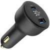 Gembird Greitas automobilinis įkroviklis 2x USB, C tipo (PD), LCD, 30W, juodas