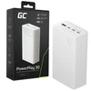 Green Cell Žalias Cell Greencell PowerPlay 30 – balta išorinė baterija, kurios talpa 30 000 mAh, 22.5 W, 4 prievadai