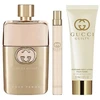 Rinkinys „Gucci“: „Guilty“ kvepalai moterims, 90 ml + „Guilty“ kvepalai moterims, 10 ml + „Guilty“ drėkinamasis losjonas kūnui, 50 ml
