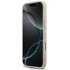 Guess PU odos 4G Metal Logo Gold Frame dėklas skirtas iPhone 17 Pro Max rožinės spalvos