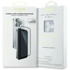 Komplektas 2 viename Guess BP Rhinestone ekrano ir kameros objektyvo stiklinis sijonas Apple iPhone 16 Pro Max sidabrinis