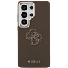 Guess PU 4G Resin Metal Logo dėklas skirtas Samsung Galaxy S26 Ultra rudos spalvos