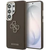Guess PU 4G Resin Metal Logo dėklas skirtas Samsung Galaxy S26 Ultra rudos spalvos
