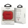 Dėklas Guess Silicone Glitter Case for AirPods Pro - Raudona