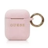 Guess GUACCSILGLLP AirPods dėklas rožinės spalvos silikoninis Glitter