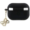 Guess GUAP2LECG4K AirPods Pro 2 (2022/2023) dėklas juodos spalvos Liquid Silicone Glitter Triangle Charm