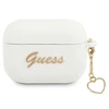 Apple AirPods Pro Guess silikoninis Charm Heart Collection (GUAPLSCHSH) ausinių dėklas baltos spalvos