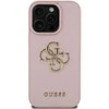 Dėklas Guess PU Grained 4G Metal Logo dėkals tavo Apple iPhone 15 Pro Max rožinės spalvos