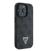 GUESS dėklas skirtas Apple iPhone 16 Pro GUHCP16LP4TDPK (PU Leather 4G Triangle Strass) juodos spalvos