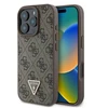 GUESS dėklas skirtas Apple iPhone 16 Pro GUHCP16LP4TDPW (PU Leather 4G Triangle Strass) rudos spalvos