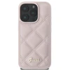 Guess Quilted Metal Logo Apple iPhone 16 Pro - dėklas telefonui rožinės spalvos