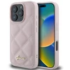 Guess Quilted Metal Logo Apple iPhone 16 Pro - dėklas telefonui rožinės spalvos