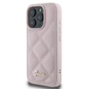Guess Quilted Metal Logo Apple iPhone 16 Pro - dėklas telefonui rožinės spalvos